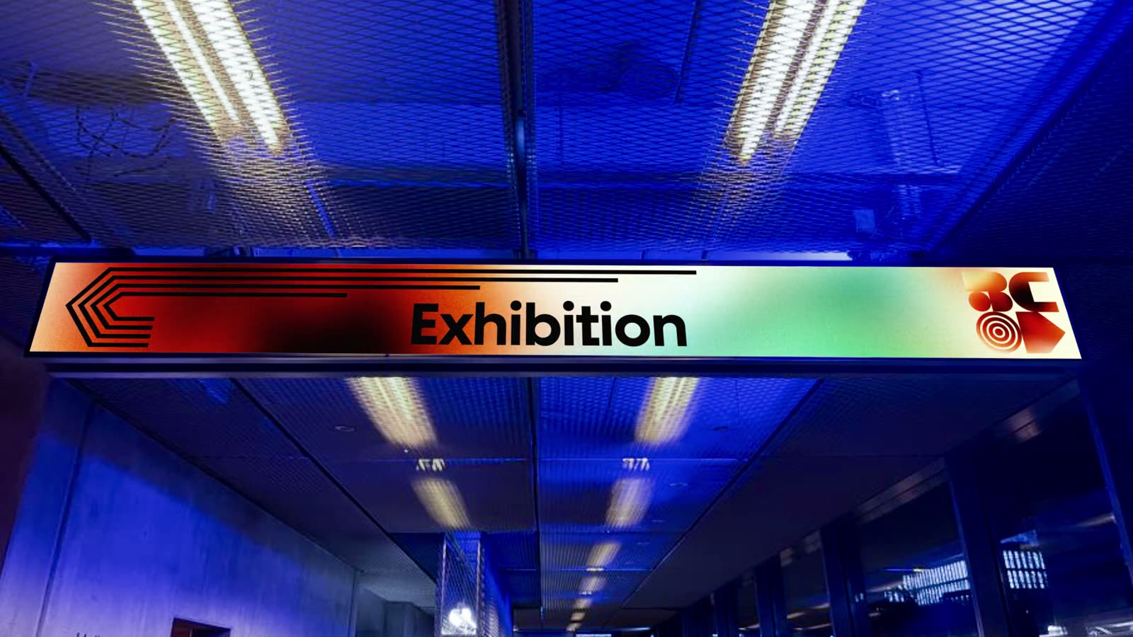 Animated wayfinding sign at the event