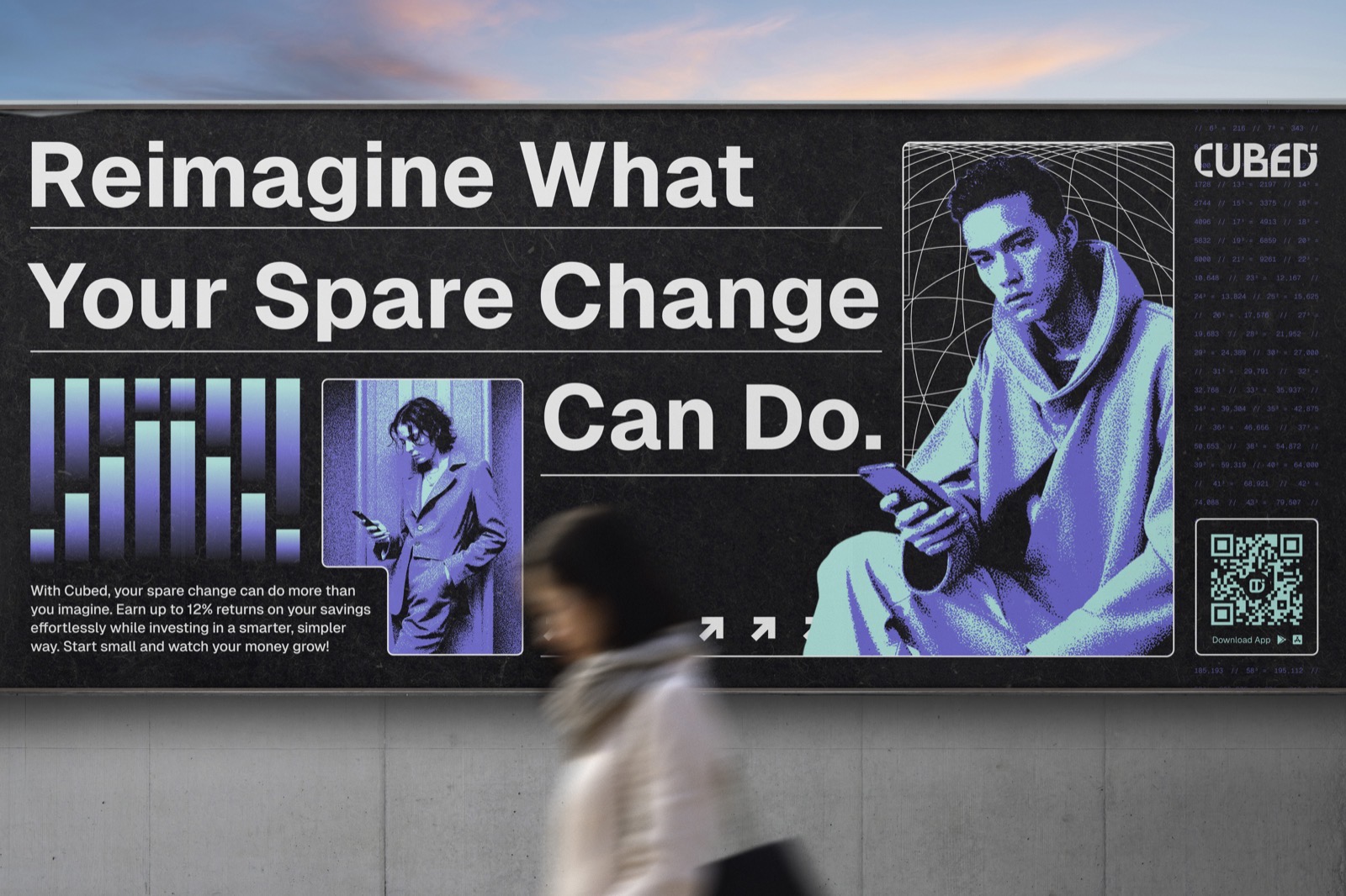 Cubed billboard: Reimagine what your spare change can do