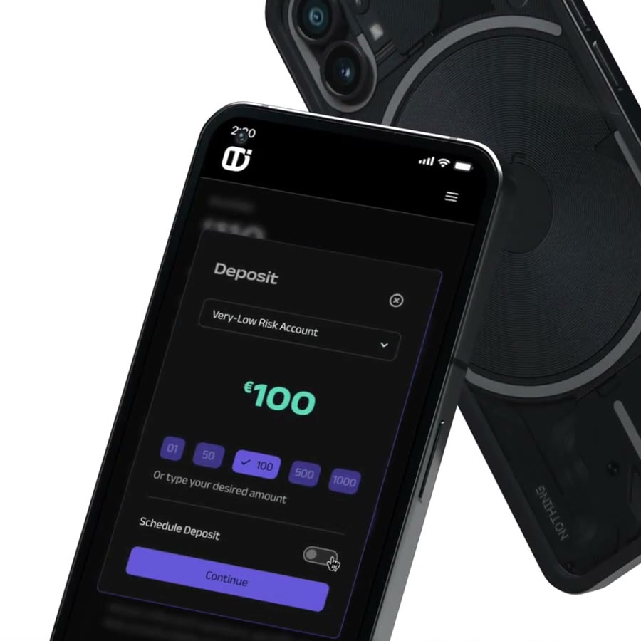 Cubed invest flow on a phone